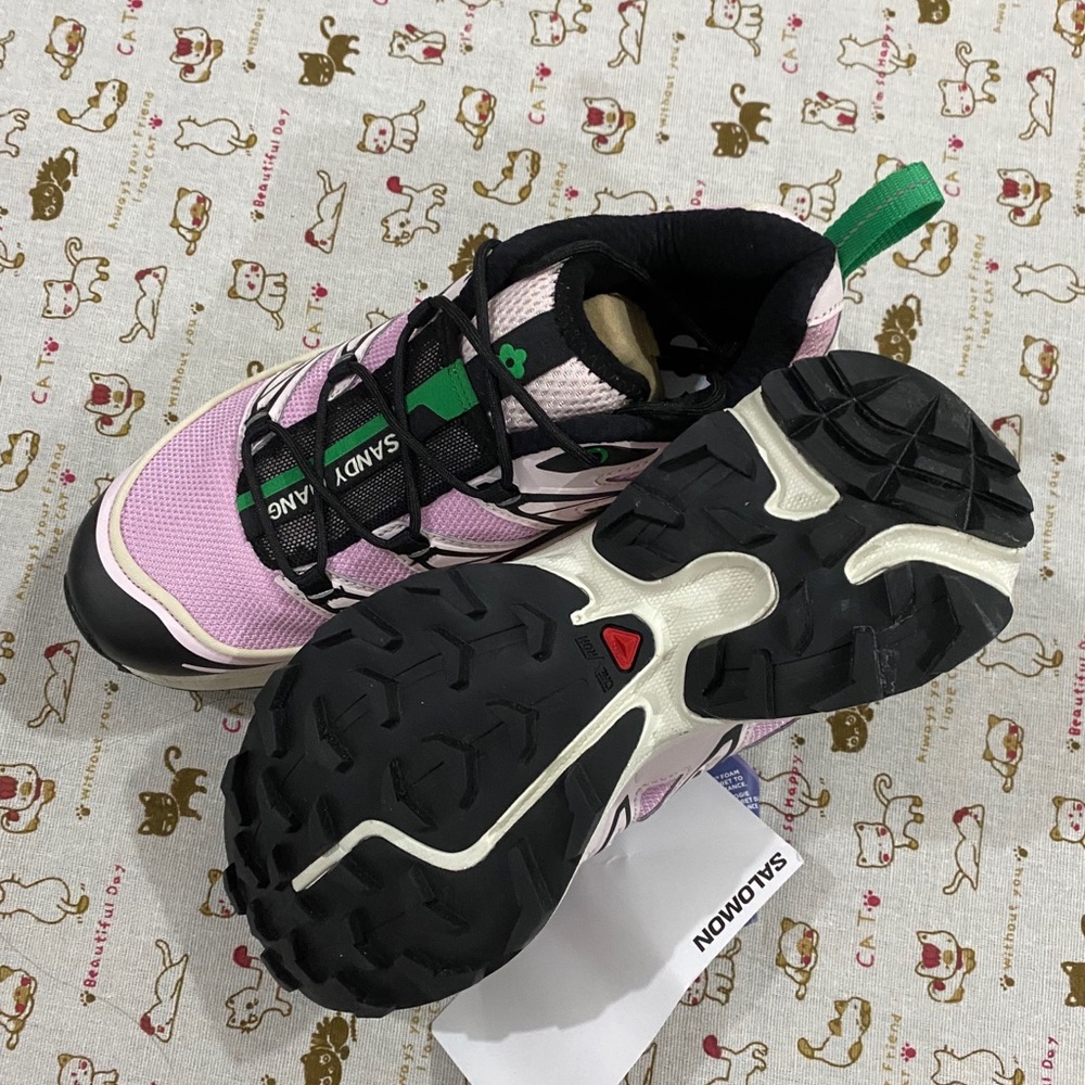 Salomon Women’s Pink and Green Trail Sneakers - Picture 7 of 8